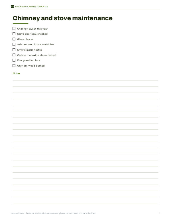 Preview of Printable Chimney Checklist